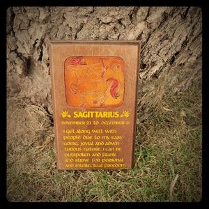 Vintage Sagittarius wall plaque